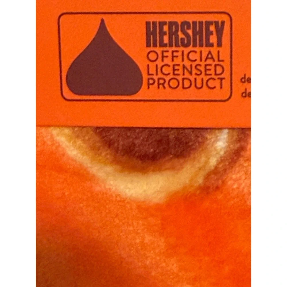Reese's Halloween Oversized Plush Throw Blanket Orange Ghost Pumpkin 60x70 NEW